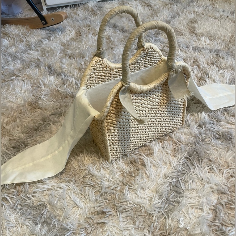 Sensi studio x revolve Cream Woven Handbag for summer